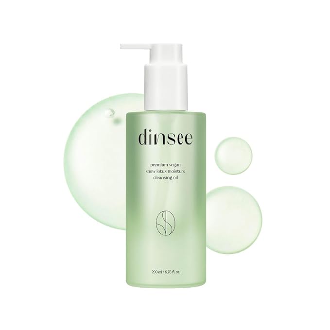 DINSEE Vegan Snow Lotus Hyaluronic Cleansing Oil- Gentle Makeup Remover for Face, Lightweight Oil Cleanser for Daily Use, Removes Makeup and Impurities, 200ml / 6.76 fl oz