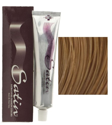 Satin Ultra Vivid Fashion Colors, 8GC Light Golden Copper Blonde Hair Dye, 3 oz., Gold Copper Series Permanent Hair Dye, Made with Soy Protein and Aloe Vera, Vegan & Cruelty Free