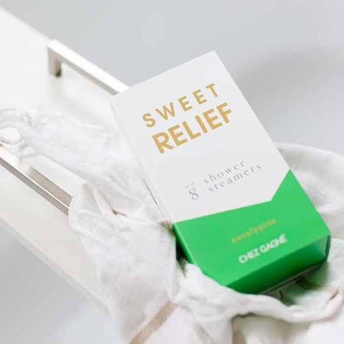 Aromatherapy Shower Steamers - Sweet Relief - Eucalyptus, Set of 8 - Vegan, Cruelty-Free, Made in USA - Paraben, Sulfate & Phthalate-Free - Stress Relief Self Care Gift