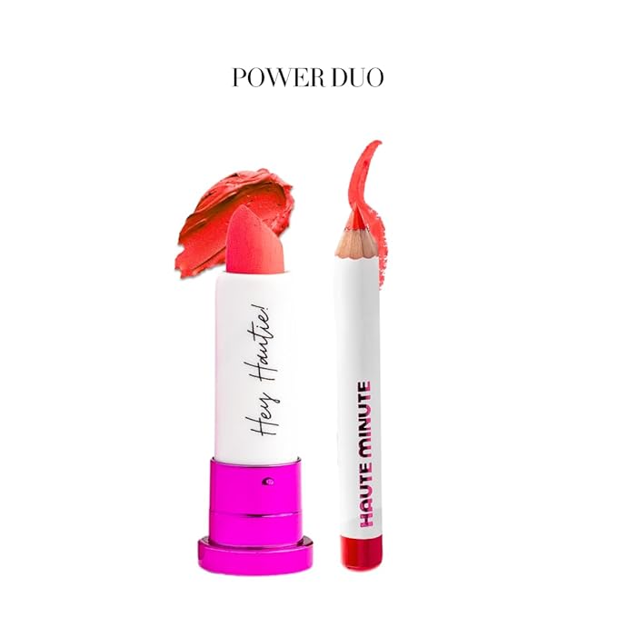 Mini 4Ever Haute Lipstick – Coral Lipstick Long Lasting, Bold Satin Finish, Vegan, Cruelty-Free - Clean & Natural, Travel-Friendly Lip Color (Reservations)