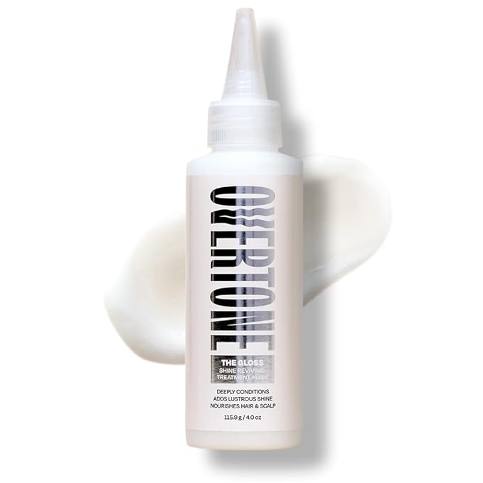 oVertone The Gloss Shine Reviving Treatment Mask for Hair, Deep Conditioning & High-Gloss Finish, Vegan & Cruelty-Free, Hydrates & Smooths Dull Hair, 4 oz