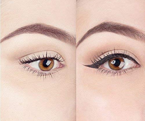 The Flick Stick Winged Eyeliner Stamp For Quick and Easy Cat Eye Makeup, SmudgeProof & Waterpoof Eye Liner Cat Eye Stencil Makeup Tool, Wingliner, Liquid Eyeliner Pens (8mm Mini, Midnight Black)