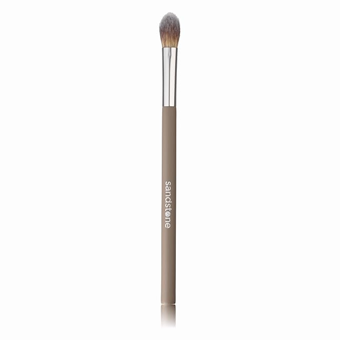 Sandstone Scandinavia Highlighter Brush – Precision Makeup Brush for Soft, Radiant Glow – Ultra-Soft Vegan Bristles – Cruelty-Free