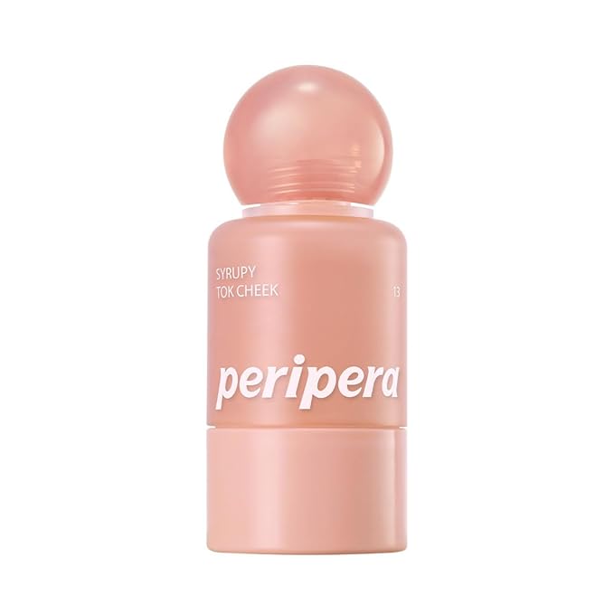 PERIPERA SYRUPY TOK CHEEK 15 Colors, Liquid Blush, Dewy Finish and Hydrates All day, Soft Velvet Texture Face Cheek Tint (13 LAZY APRICOT)