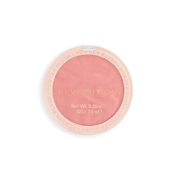 Revolution Beauty London, Blusher Reloaded, Pressed Powder Face Blusher, Highly Pigmented & Long-Lasting Formula, Rhubarb & Custard, 0.26 oz
