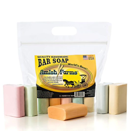 Soap Bar with All Natural Bentonite Clay | Made in USA, Vegan Moisturizing for Sensitive Skin | Women & Mens Face & Body Bath Soap for Shower | Clean Scent | 5 Ounce Each (5 Bars)