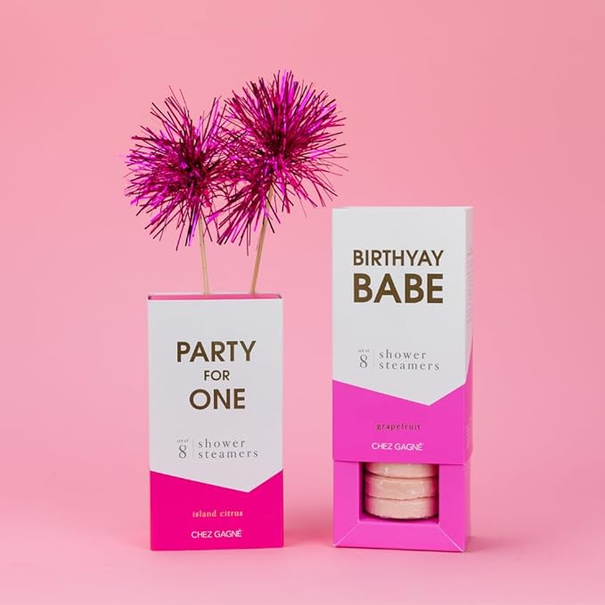 Aromatherapy Shower Steamers - Birthyay Babe - Grapefruit, Set of 8 - Vegan, Cruelty-Free, Made in USA - Paraben, Sulfate & Phthalate-Free - Birthday Gift for Her, Girlfriend Birthday Gift