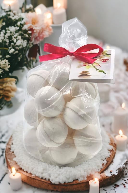 Bath Bombs 14 Set 1 oz/ea, USA Handmade, Quality Bath Fizzies| Moisturizing Shea & Coco Butter | Natural and Organic, Vegan & Cruelty-Free | Anti-Stress | Skin Friendly & Kids-Safe - Vanilla