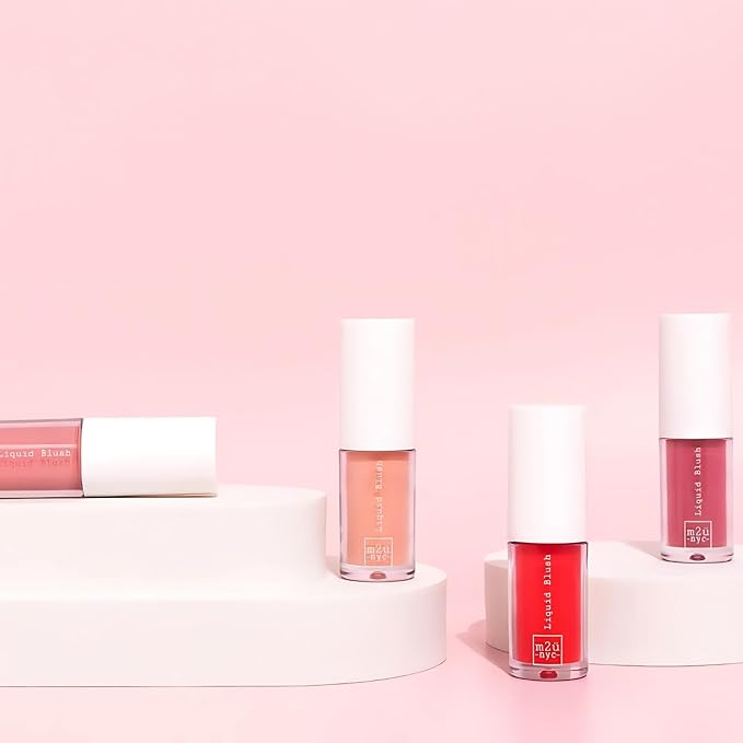 M2U NYC Red Hydrating Liquid Blush - Soft, Dewy Liquid Blush for Cheeks with High Pigment Color & Breathable Feel - Lightweight & Blendable, Long-Wearing & Smudge Proof Formula (Big Apple)