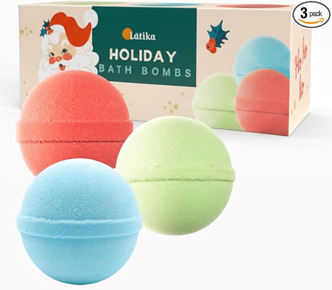 Christmas Bath Bomb Box - Santa Stockings for Ultimate Relaxation and Skin Nourishment a Perfect Holiday Gift