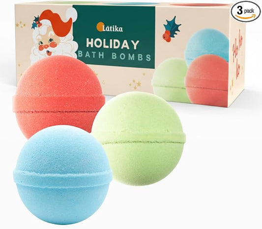 Christmas Bath Bomb Box - Santa Stockings for Ultimate Relaxation and Skin Nourishment a Perfect Holiday Gift