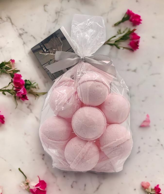 Bath Bombs 14 Set 1 oz/ea, Natural and Organic, USA Handmade | Aromatic Bath Fizzies, Stress Relief | Nourishing, Shea & Coco Butter | Gift Set | Vegan & Cruelty-Free - Raspberry Sangria