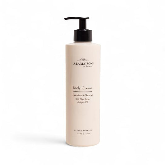 A LA MAISON Body Crème – Jasmine & Santal – Shea Butter Body Lotion with Argan & Avocado Oils – Rich, Nourishing French Formula for Dry Skin – 12 oz – Amber Collection
