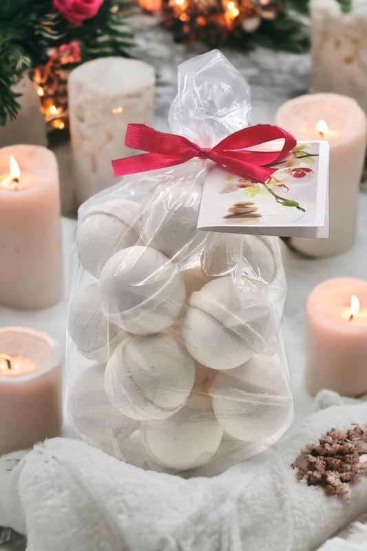 Bath Bombs 14 Set 1 oz/ea, Natural & Organic USA Handmade | Bath Fizzies Infused with Essential Oils | Nourishing Shea & Coco Butter | Perfect Spa Gift | Vegan & Cruelty-Free - Watermelon