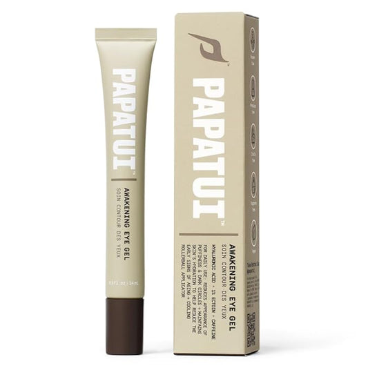 PAPATUI by Dwayne Johnson Awakening Eye Gel for Men | Cooling Rollerball Applicator | Reduce Puffiness, Brighten Dark Circles, and Hydrate Tired Under-Eyes | Made with Hyaluronic Acid | 0.5oz