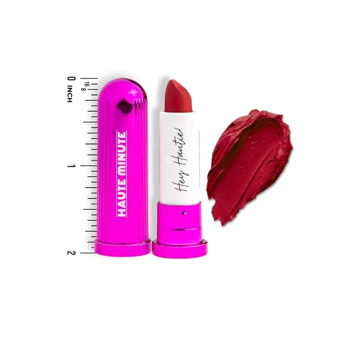 Mini 4Ever Haute Lipstick – Red Lipstick Long Lasting, Bold Satin Finish, Vegan, Cruelty-Free - Clean & Natural, Travel-Friendly Lip Color (Red Haute)