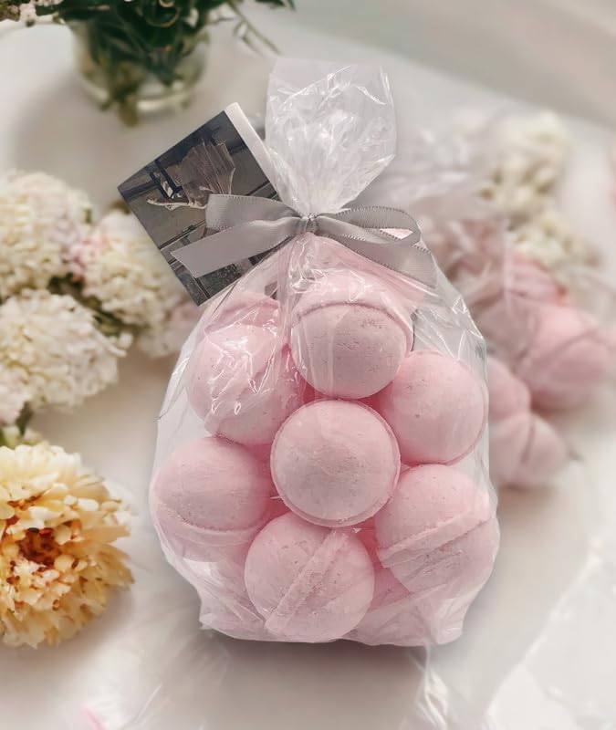 Bath Bombs 14 Set 1 oz/ea, Natural and Organic, USA Handmade | Aromatic Bath Fizzies, Stress Relief | Nourishing, Shea & Coco Butter | Gift Set | Vegan & Cruelty-Free - Raspberry Sangria
