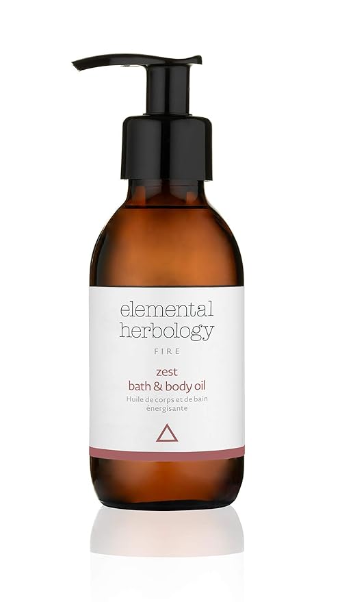 Elemental Herbology Zest Bath & Body Oil 5.0 fl oz – Energizing Aromatherapy Oil with Sweet Orange, Rosemary & Marjoram – Boosts Energy, Lifts Mood & Nourishes Skin