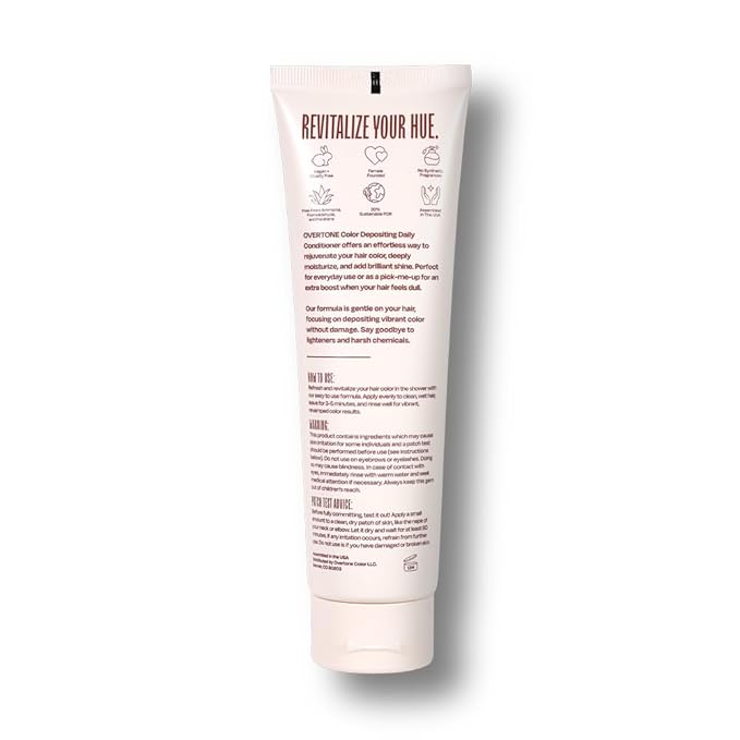 Overtone Daily Color Depositing Conditioner for Hair, Cherry Chestnut:Temporary Pigment with Shea, Coconut & Avocado Oils, Hydrating, Vegan & Cruelty-Free, All Hair Types, 4.5oz.