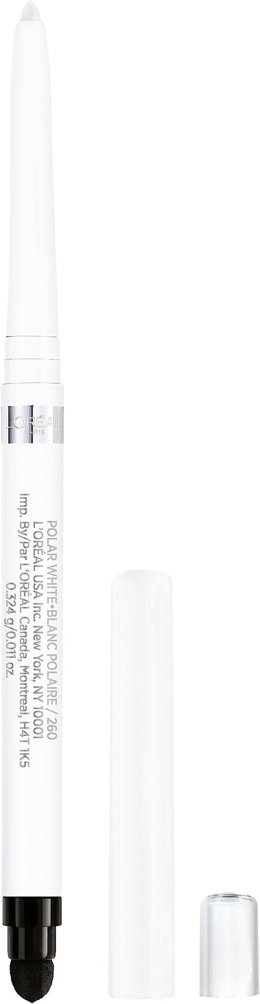 L'Oreal Paris Infallible Grip Mechanical Gel Eyeliner Pencil, Smudge-Resistant, Waterproof Eye Makeup with Up to 36HR Wear, Polar White, 0.01 Oz