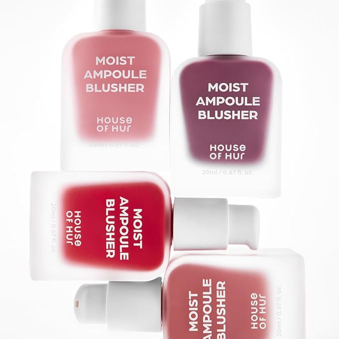 House of Hur Moist Ampoule Blusher with 50% Moisture Essence | Hydrating & Long-Lasting Blush | 0.68fl.oz (9 Shades) (Berry Purple)