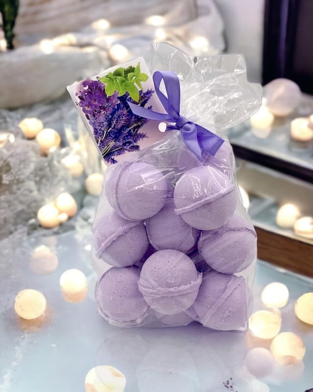 Bath Bombs 14 Set 1 oz/ea, USA Handmade, Quality Bath Fizzies | Essential Oils Aromatheraphy | Moisturizing Shea & Coco Butter | Natural and Organic, Vegan & Cruelty-Free - Amber Patchouli
