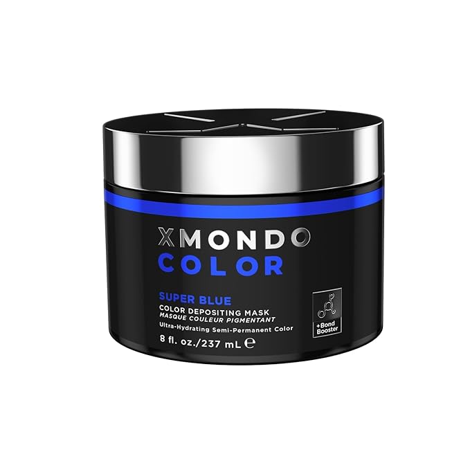 XMONDO Hair Color Super Blue Hair Healing Semi Permanent Color | Vegan Formula with Hyaluronic Acid to Retain Moisture, Vegetable Proteins to Revitalize, and Bond Boosting Technology, 8 Fl Oz 1-Pack