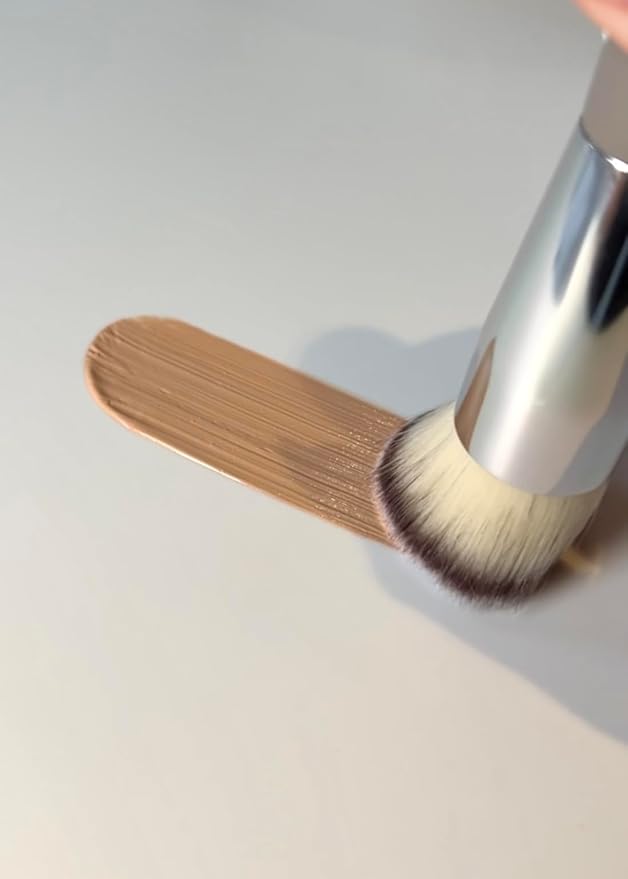 Sandstone Scandinavia Flat Top Foundation Brush – Dense Makeup Brush for Seamless Buffing & Blending – Ultra-Soft Vegan Bristles – Cruelty-Free