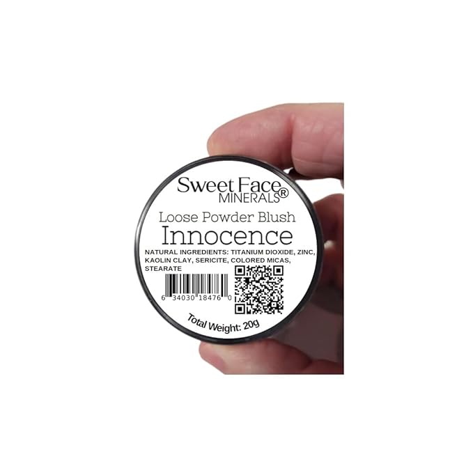 (20gms) Innocence Shade Blush by SweetFace Minerals, Peachy Pink for Cheeks, Highlighter for Peachy Glow, Waterproof Matte Finish Make up Blush for Girls, Blusher for Cheeks