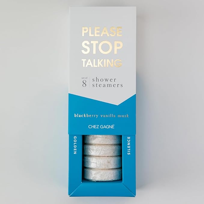 Aromatherapy Shower Steamers - Please Stop Talking - BlackBerry Vanilla Musk, Set of 8 - Vegan, Cruelty-Free, Made in USA - Paraben, Sulfate & Phthalate-Free - Funny Self Care Gift