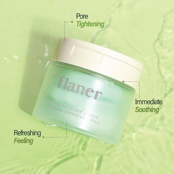 Cypress Aloe Calming Toner Pads [70 Sheets] – Instantly Cooling & Soothing Toner with Centella Asiatica, Reduce Redness & Pore Care, Vegan, Dermatologist-Tested for Sensitive & Acne-Prone Skin