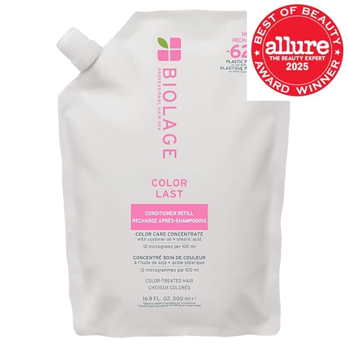 Biolage Color Last Conditioner Refill - Protects & Preserves Color Treated Hair, Hydrates & Repairs Damaged Hair, Adds Shine, Vegan, Paraben-Free, 16.9 Fl Oz