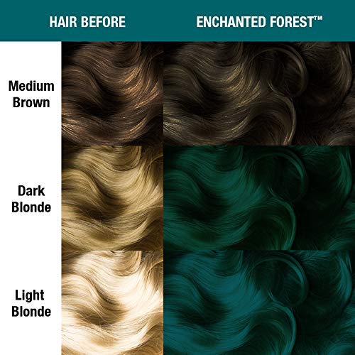 MANIC PANIC Enchanted Forest Hair Color - Amplified - (2PK) Semi-Permanent Hair Dye - Deep, Teal Green With Blue Undertones - For Dark & Light Hair - Vegan, PPD & Ammonia-Free For Coloring Hair