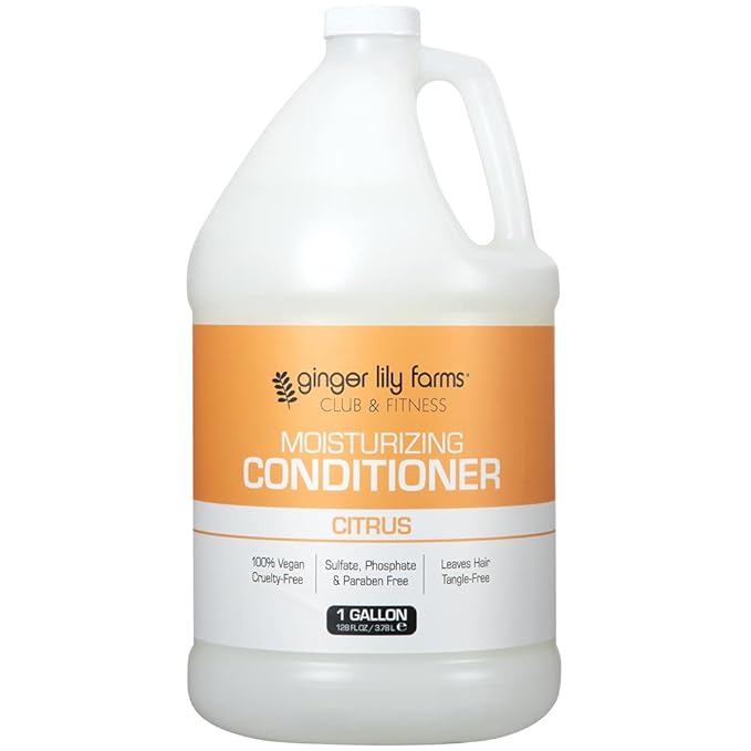 Ginger Lily Farms Club & Fitness Citrus Moisturizing Conditioner, 100% Vegan, Paraben, Sulfate, Phosphate, Gluten & Cruelty-Free, 1 Gallon (Pack of 4 )