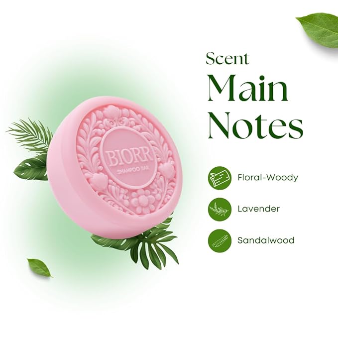 BIORR Anti-Dandruff Shampoo Bar – Neem & Tea Tree for Itchy Scalp – Natural, Sulfate-Free, Vegan, Plastic-Free – Floral-Woody Scent – All Hair Types