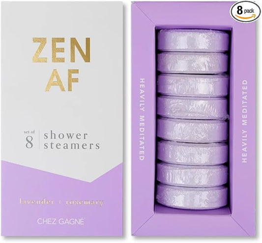 Aromatherapy Shower Steamers Set of 8 - Spa Self Care Gift - Vegan, Cruelty Free - Paraben, Sulfate & Phthalate Free - Bath Bomb Alternative, Gift Set (Zen AF - Lavendar)