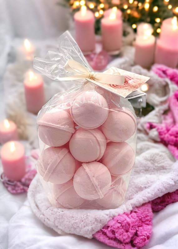 Bath Bombs 14 Set 1 oz/ea, USA Handmade, Quality Bath Fizzies | Essential Oils Aromatheraphy | Moisturizing Shea & Coco Butter | Natural and Organic, Vegan & Cruelty-Free - Birthday Cake