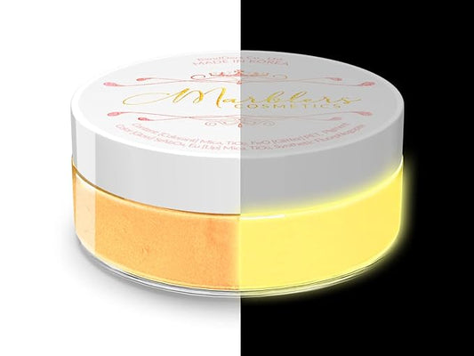 MARBLERS Glow-in-The-Dark Powder [Glow Orange] 0.28oz (8g) | Matte| Dye | Pigment | Non-Toxic | Vegan | Cruelty-Free | Eyeshadow, Nail Polish, Nail Art | Festival, Rave & Party Makeup | Body & Face
