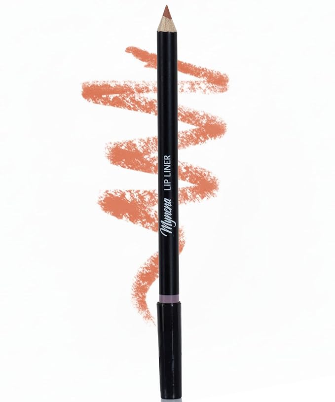 Mynena Warm Terracotta Nude Creamy Matte Waterproof Lip Liner | Long Lasting Transfer-Proof | Sharpenable | Blendable Pencil for Defined Lips