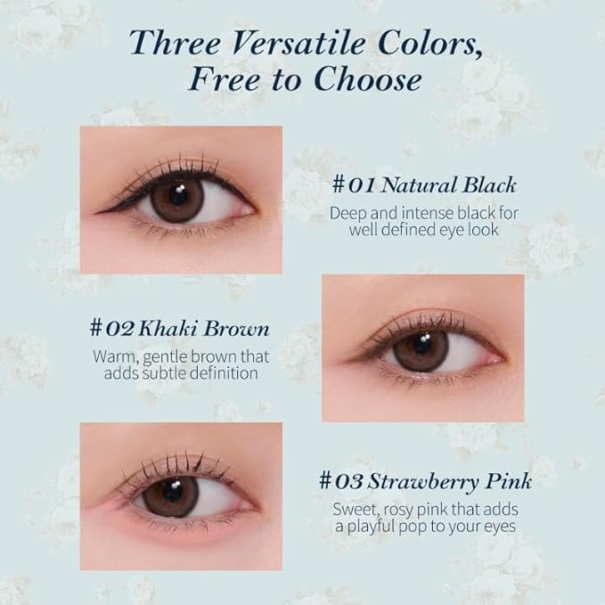 Flower Knows Bunny Garden Gel Eyeliner,Dual-Ended Gel Eyeliner Pencil,Waterproof & Longlasting,Smudge Proof Satin Finish Formula,Cruelty-Free & Vegan (03 Strawberry Pink)