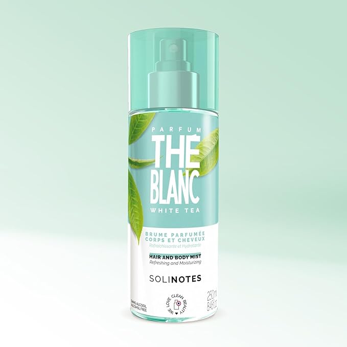Solinotes White Tea Body Mist – Alcohol-Free, Long-Lasting Fragrance Spray with Bergamot,Cardamom, Sage, Osmanthus, & White Musk – Clean, Cruelty-Free Hair & Body Perfume Spray for Women (8.45 Fl Oz)