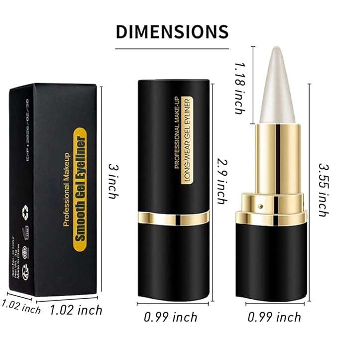 Kaely 4Pcs Black Brown Silver Gray Gel Eyeliner Pencil, Waterline Eyeliner for Older Women, Crayon Eye Liner Waterproof Smudge Proof, Smoky Eyeshadow Palette Halloween Makeup, lapiz de ojos