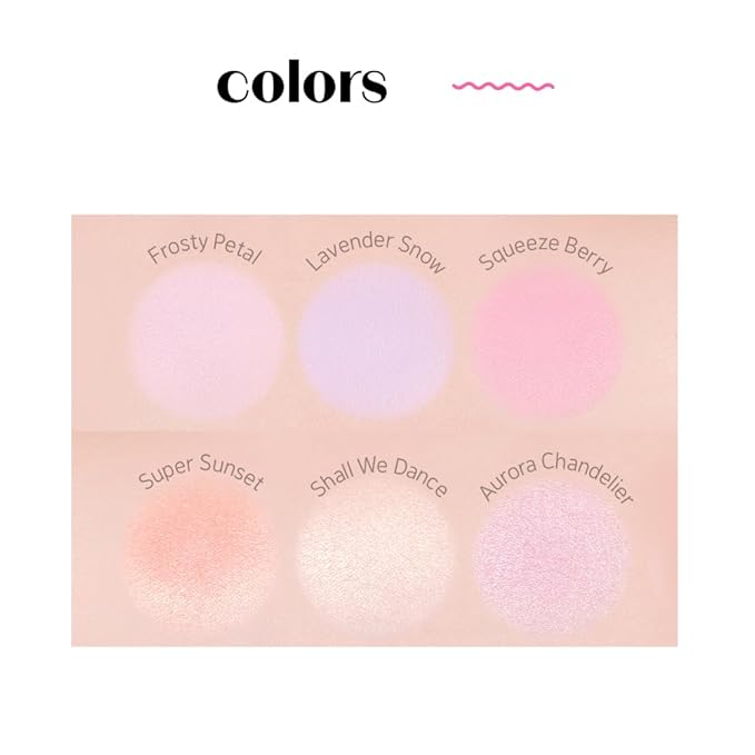 ETUDE Heart Pop Blush, Cool Lavender Cheek Color, Natural Highlight & Glossy Finish, Lightweight Formula, Compact 0.2 oz – Lavender Snow