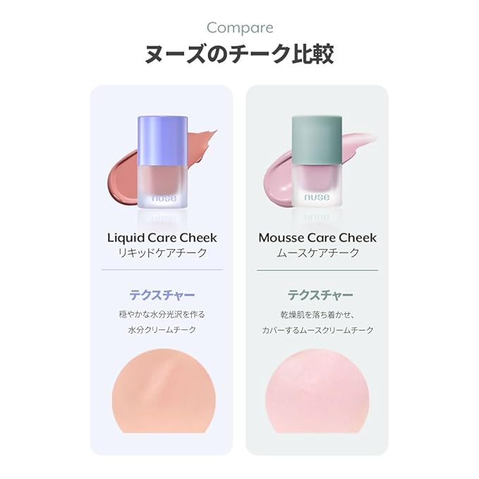nuse Mousse Care Cheek - Liquid Blush for Cheeks | Soft Color, Matte Finish, Buildable & Watercolor Effect Blush for Natural Look | Vegan Makeup (06 Hearty)