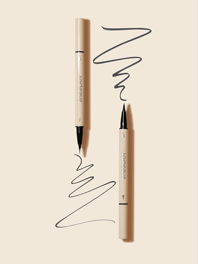 SHEGLAM Multi-Tasker Line & Detail Eyeliner Pen-Black 2 In 1 Waterproof Double Head Liquid Eyeliner Pencil