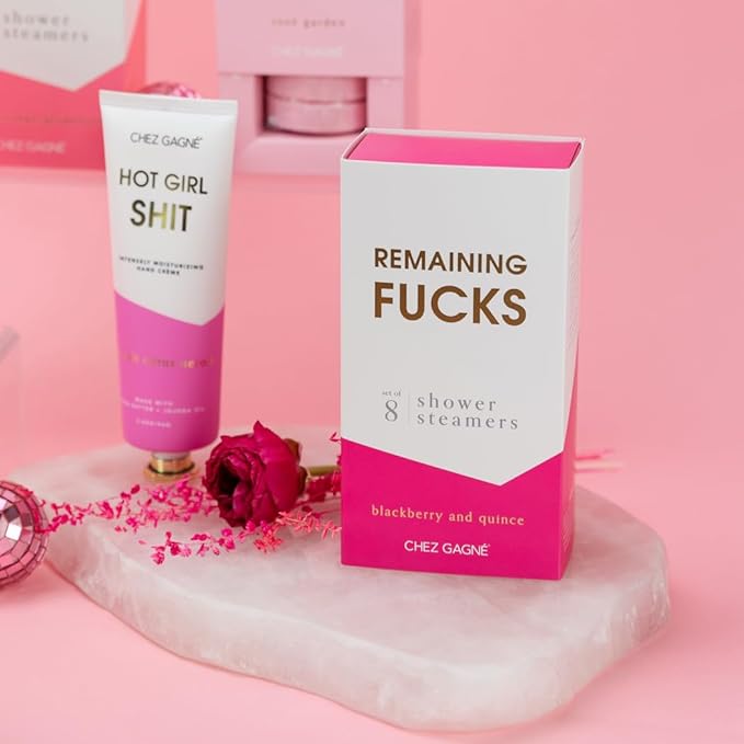 Aromatherapy Shower Steamers Set of 8 - Spa Self Care Gift - Vegan, Cruelty Free - Paraben, Sulfate & Phthalate Free - Bath Bomb Alternative, Gift Set (Remaining Fucks - BlackBerry Quince)