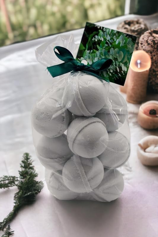 Bath Bombs 14 Set 1 oz/ea, Natural & Organic, USA Handmade | Aromatic Bath Fizzies | Nourishing, Shea & Coco Butter | Gift Idea | Vegan & Cruelty-Free, Soothing & Calming - Cedar & Spice