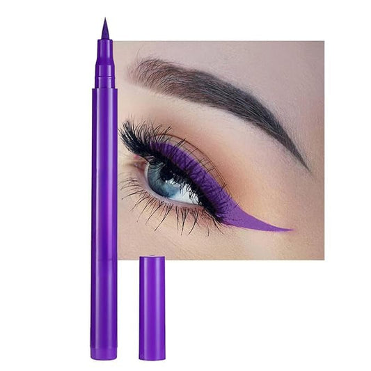 Liquid Vegan Eyeliner, Colorful Neon Eyeliner Pencil, long-lasting, waterproof, smudge proof, sharp tip, quick dry, easy cleansing Makeup Gift for Women (purple#7)