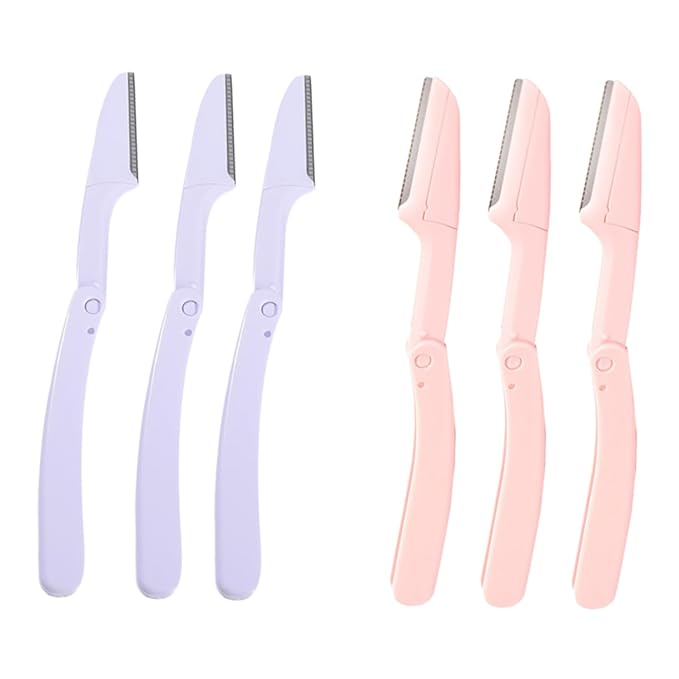 6pcs Eyebrow Trimmer Set Stainless Steel Scissors Comb Men Beauty Tool Kit Portable Razor for Brows