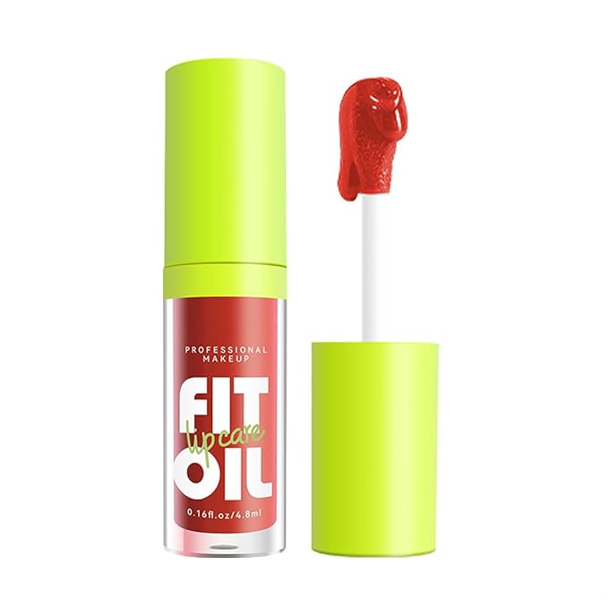 8 Colors Lip Plumping Gloss With Big Brush Head, Moisturizing Formula, Visibly Defines & Plumps Lips Repairing Lightening Lines Fresh Clear Smooth Care (# 08)